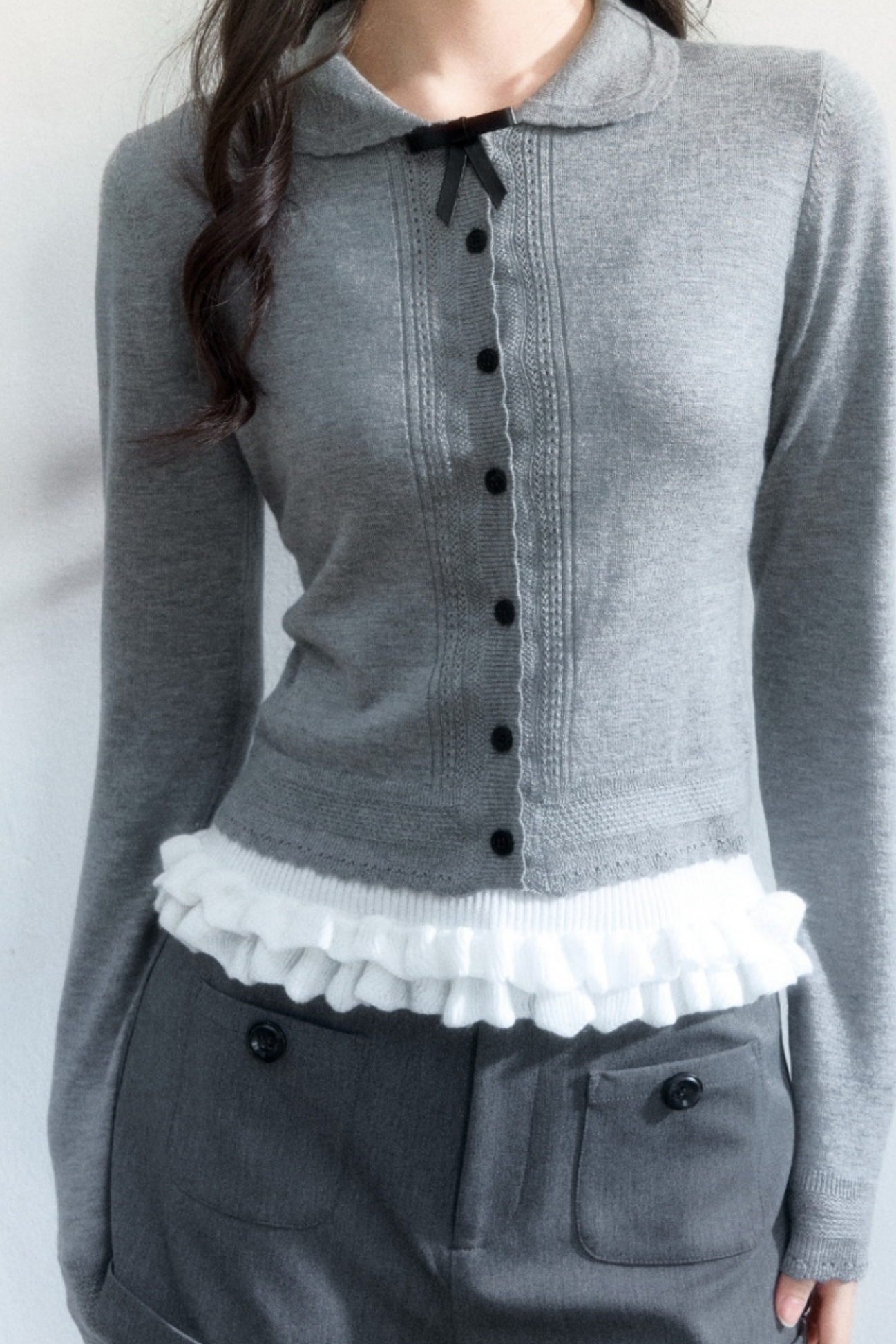 Silent Film Knit Cardigan Set-Up