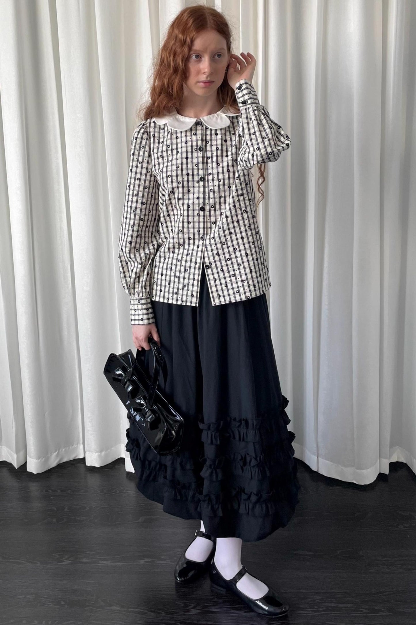 Puff Jacquard Plaid Shirt