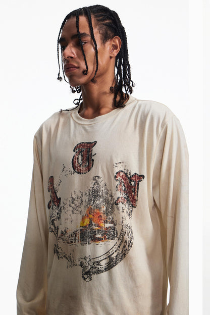 Vintage Distressed Long Sleeve T-Shirt