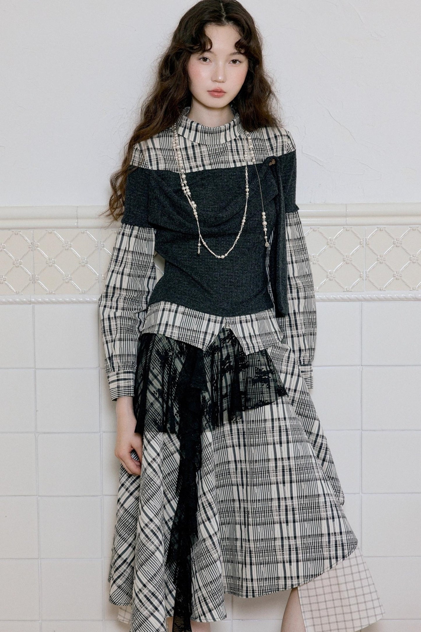 Irregular High Collar Sweater Tops