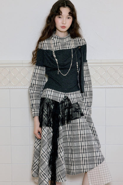 Irregular High Collar Sweater Tops