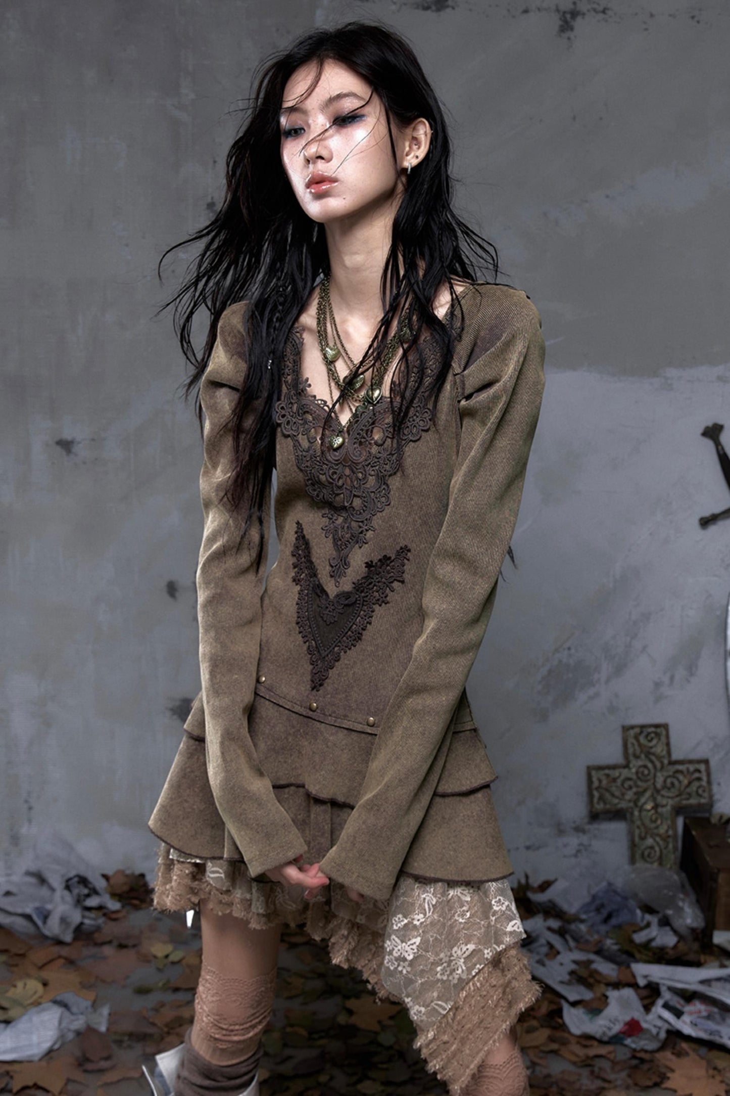 Palace Deep V-Neck Knitted Dress