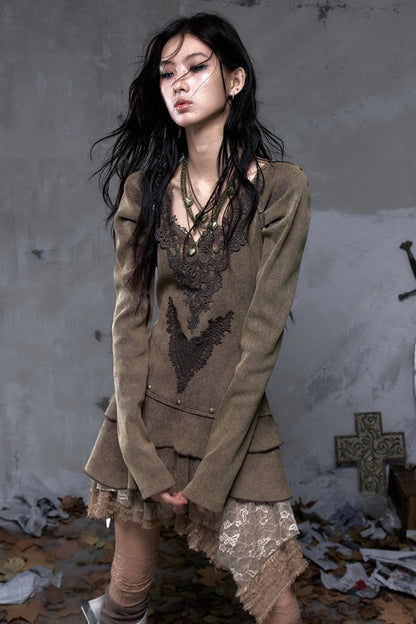 Palace Deep V-Neck Knitted Dress