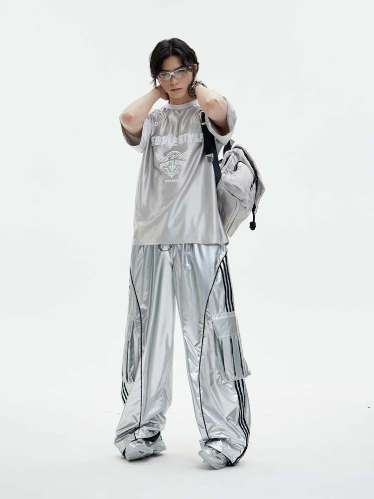 Glossy Oversize Metallic T-Shirt