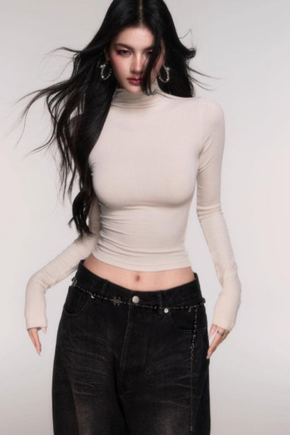 High Stretch Semi-Turtleneck Top