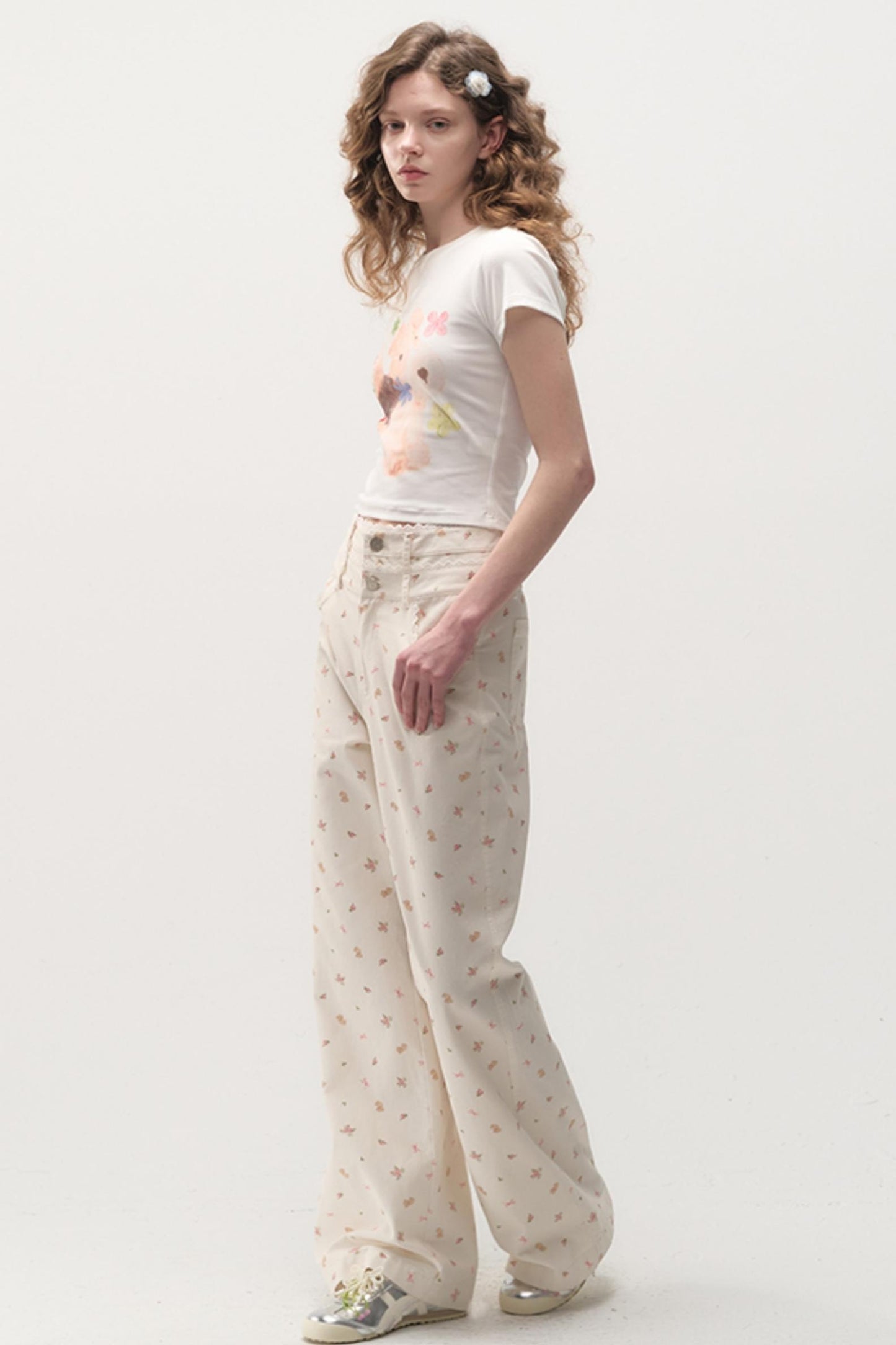 Spring Loose Bear Print Pants