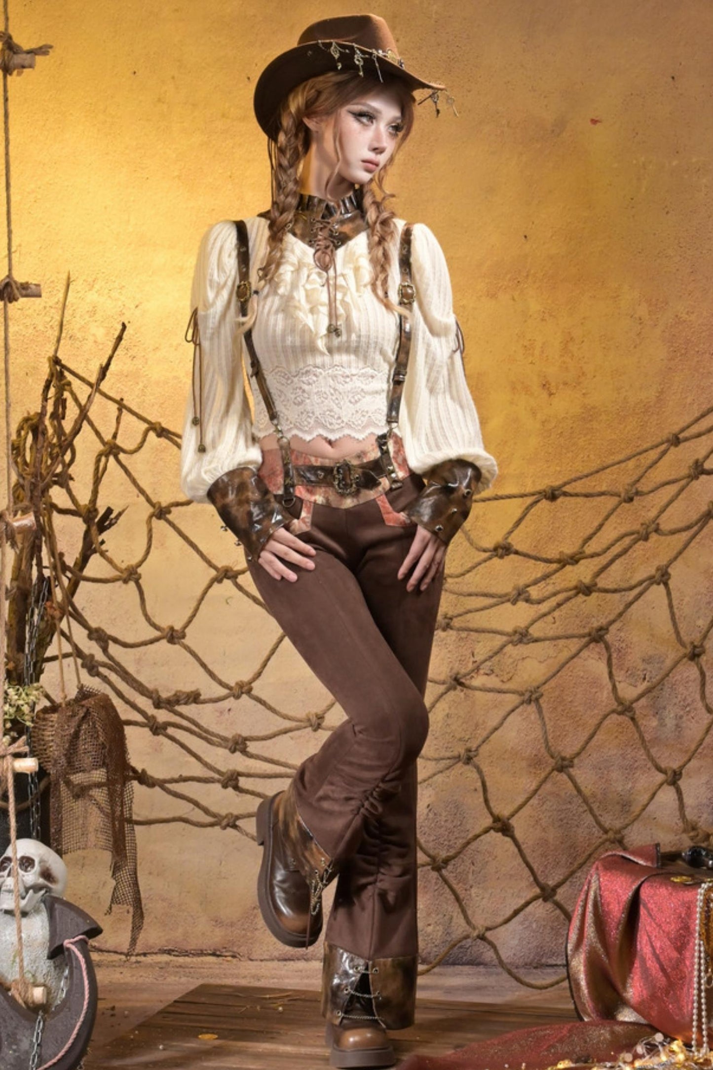 Steampunk Knitted Lace Top