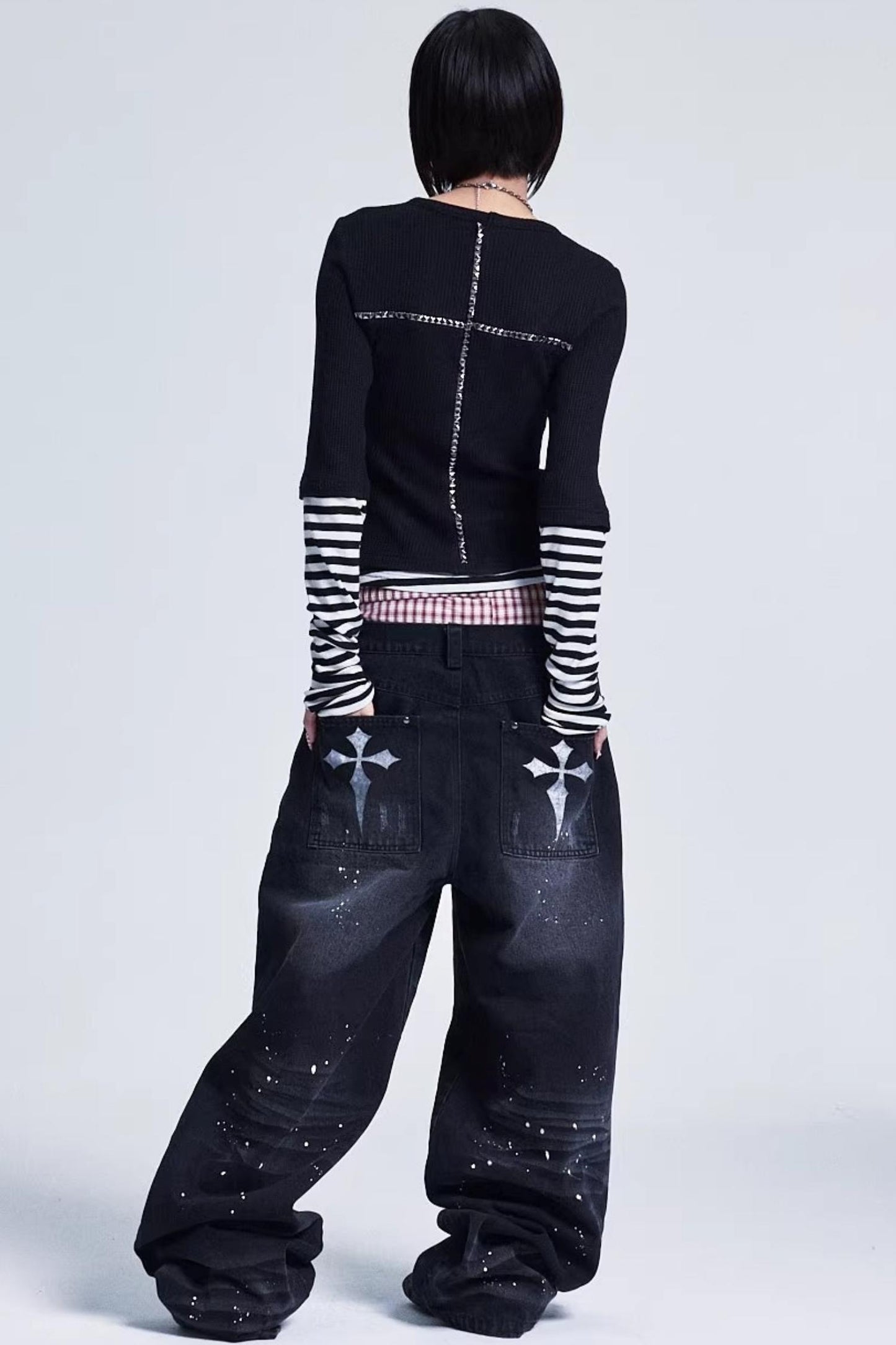 Striped Patchwork Base Layer Top