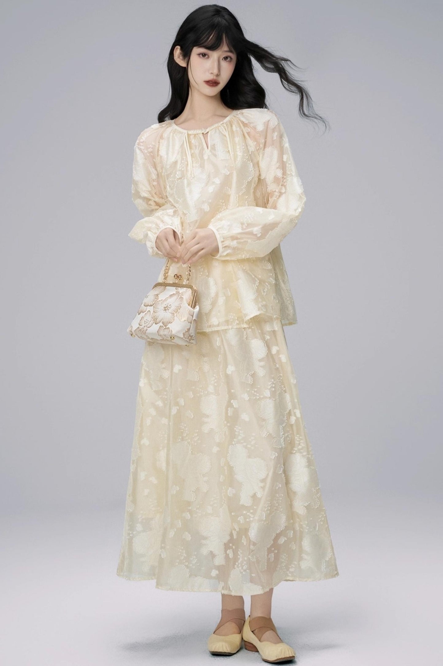 Autumn Jacquard Skirt Set