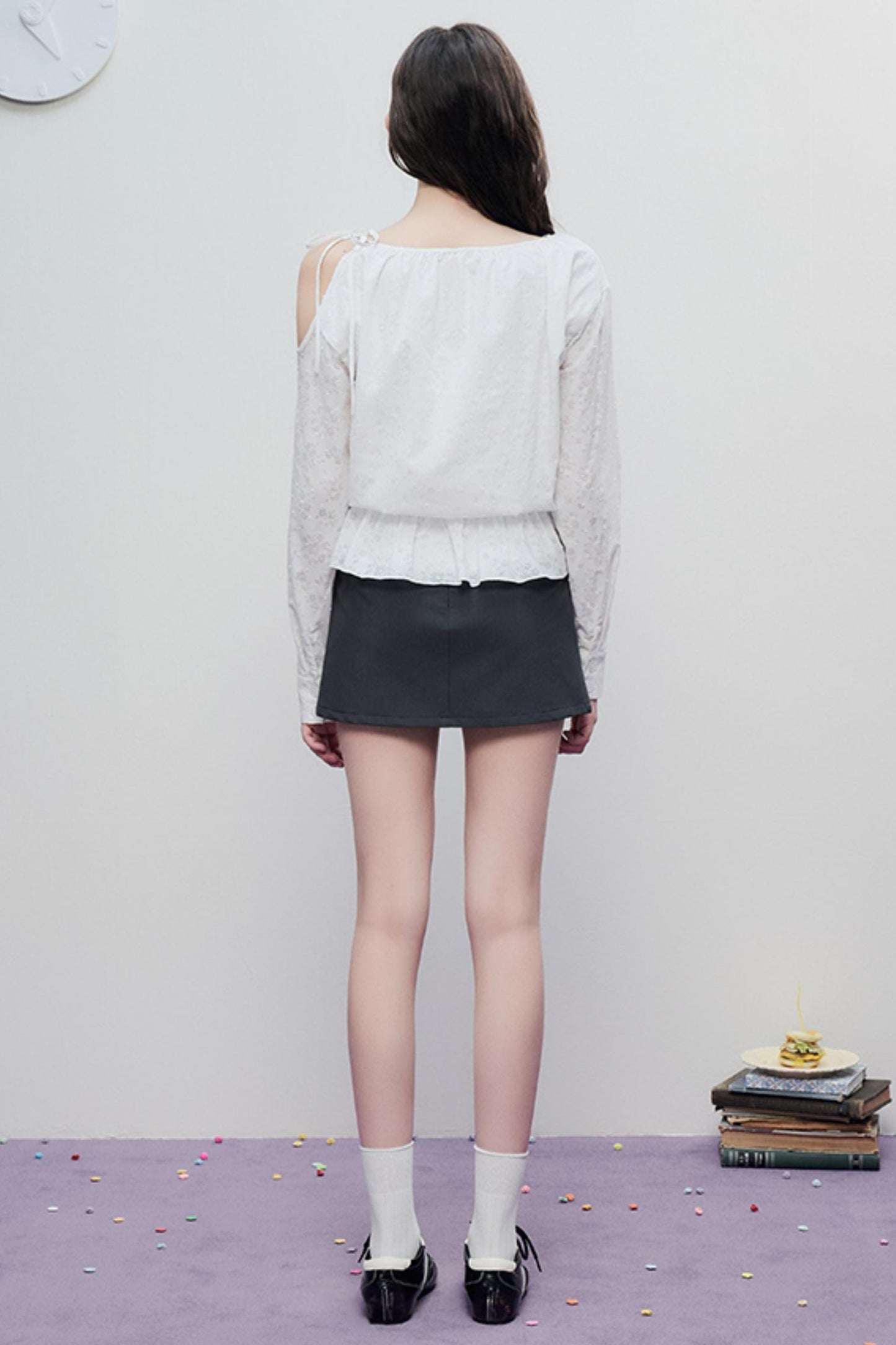 Sheer Jacquard Slim Top