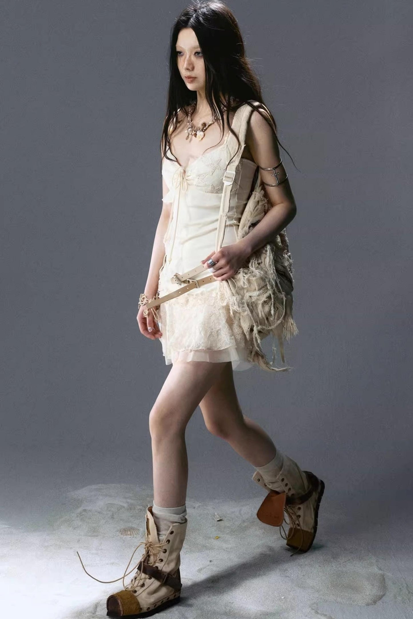 Mystic Pleated Ruffle Dress