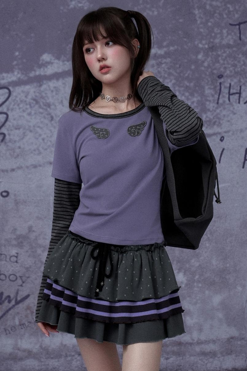 Purple Polka Dot Cake Skirt