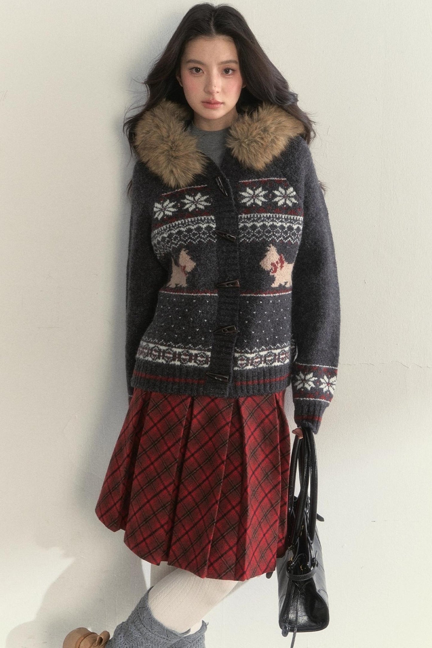 Retro Fair Isle Knitted Sweater Set-Up