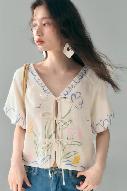 Morning Dew Tulip Tencel Linen Strappy Set-Up