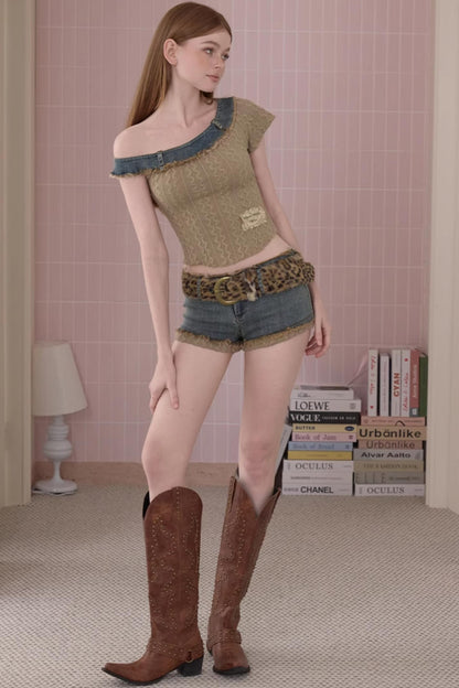 Distressed Denim Shorts