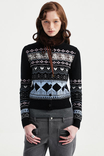 Lace-Up Fur Collar Scarf