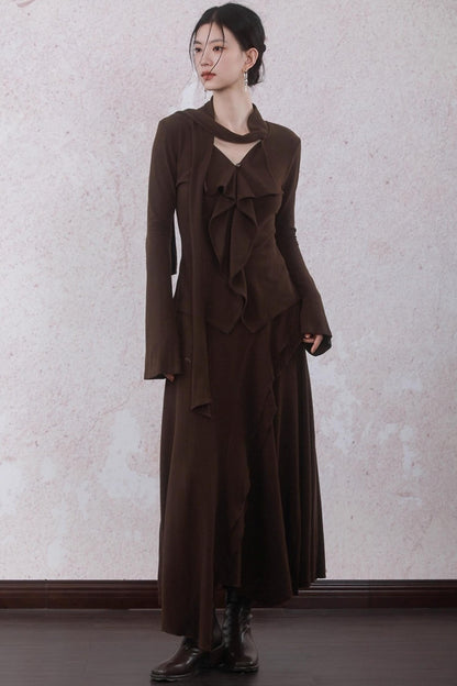 Design Streamer Knitted Top Skirt Set