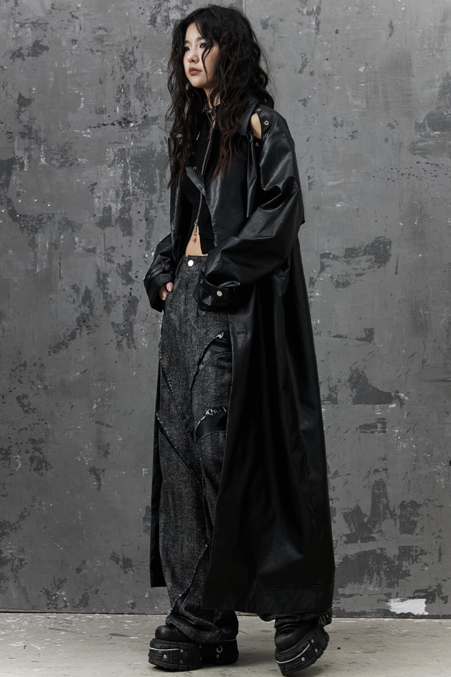Dark Silhouette Leather Coat