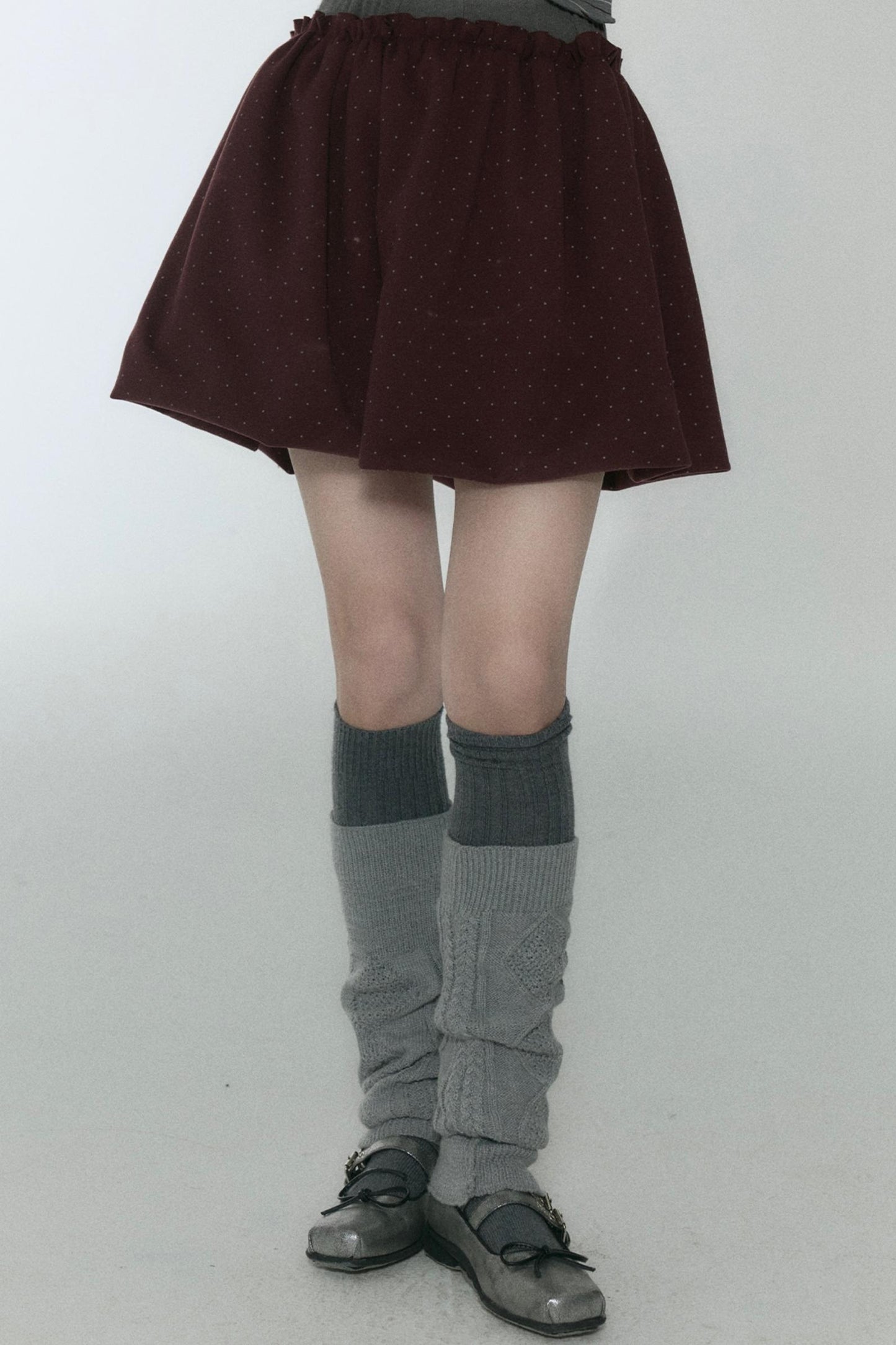 Pink Polka Dot Pleated Skirt