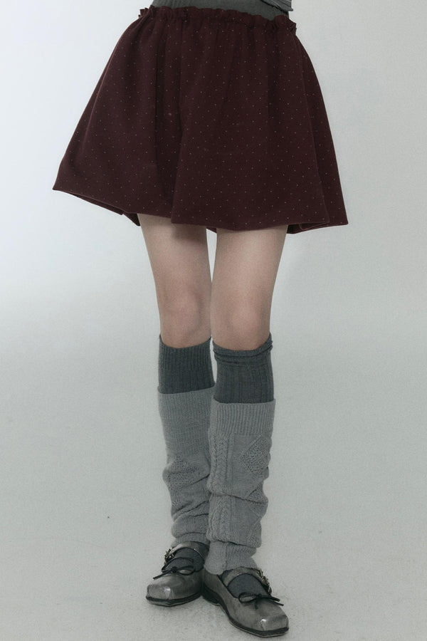 Pink Polka Dot Pleated Skirt