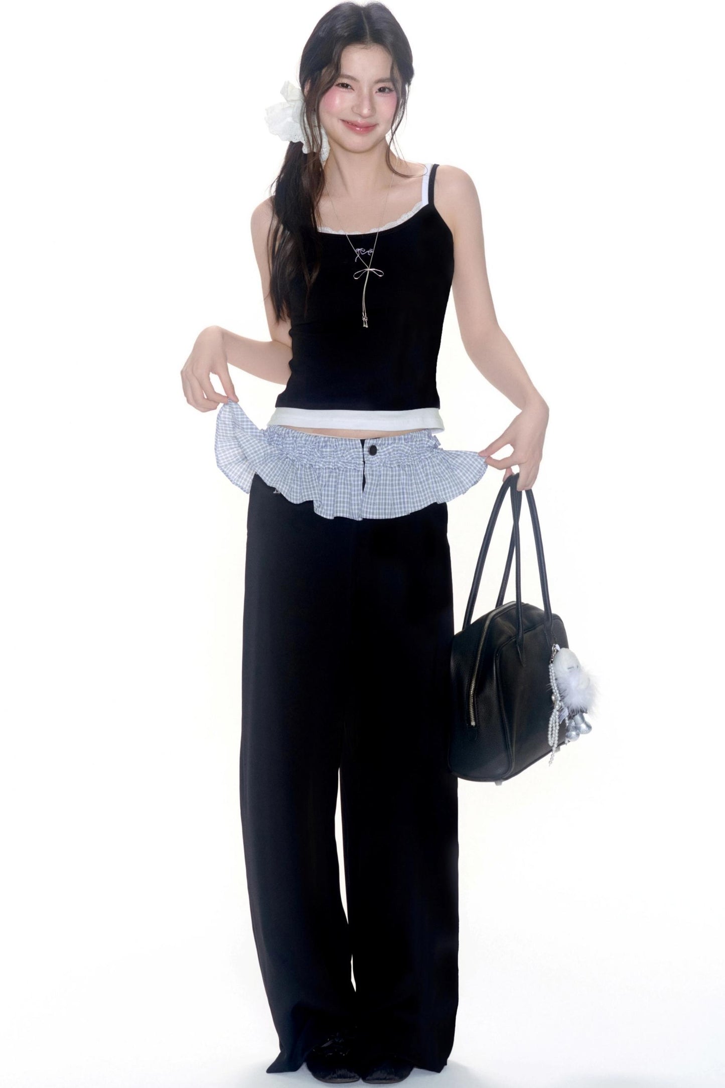 Floral Lace Camisole & Vintage Denim Set-Up