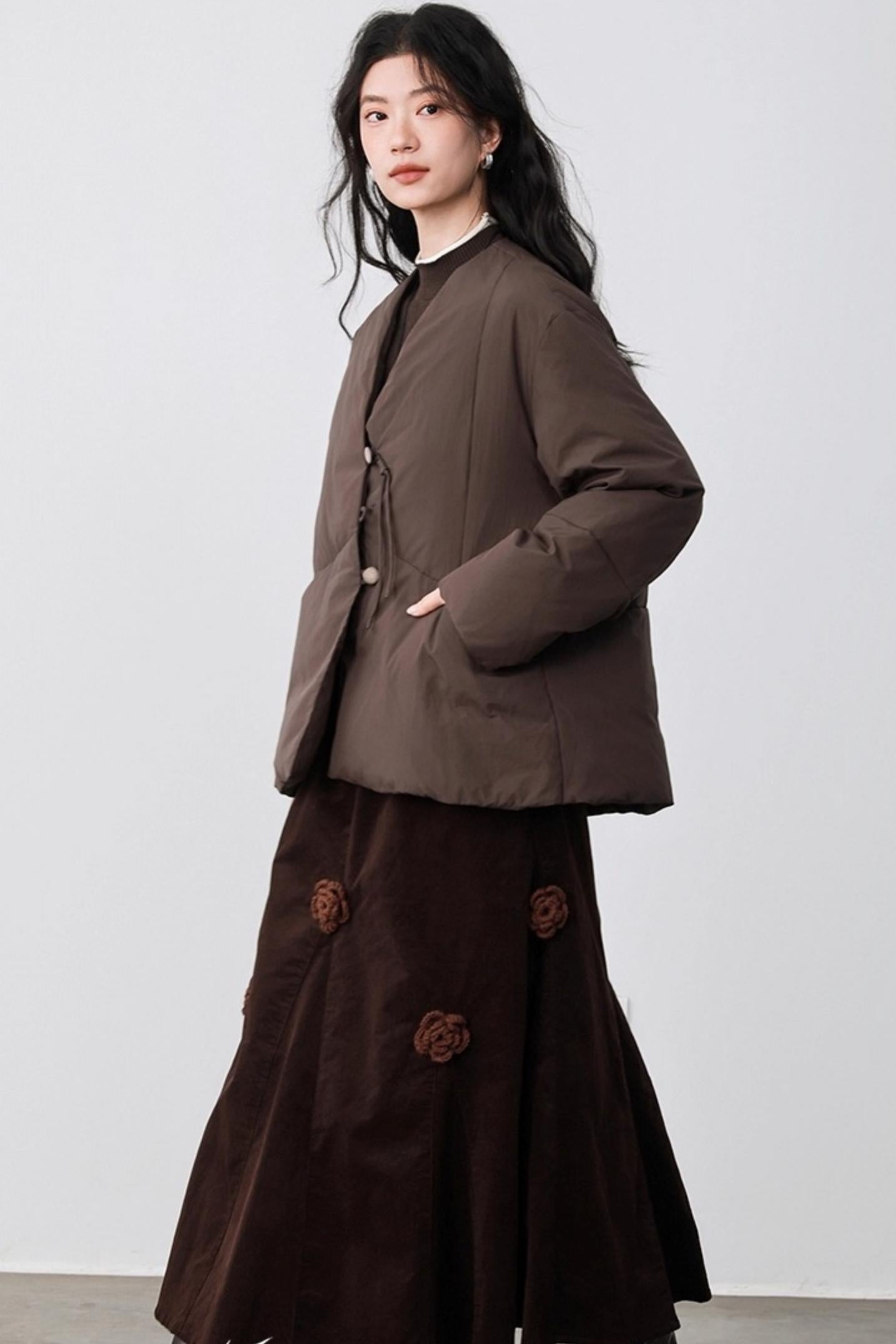 Fallen Leaves V-Neck Jacket