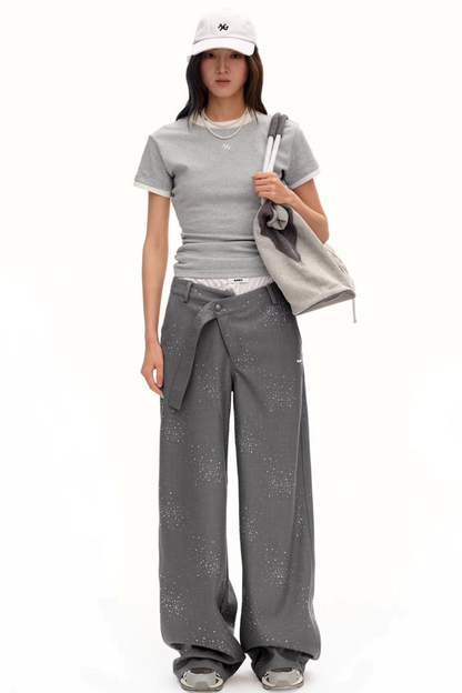Color-Block Ruched Slim Tee