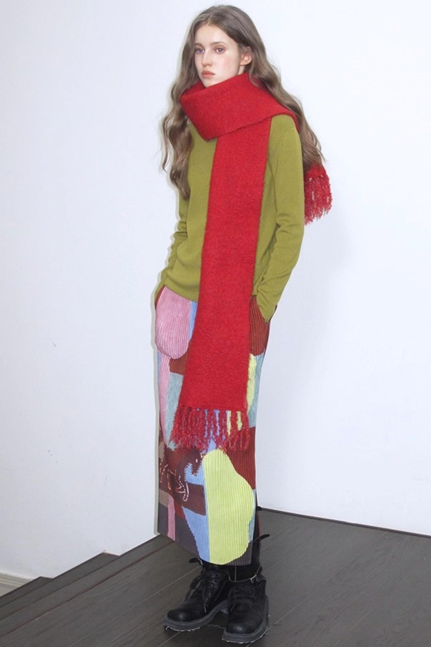 Retro Ivy League Print Skirt