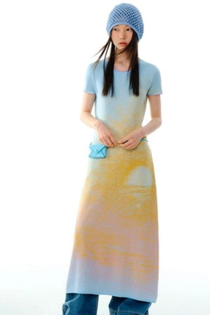 Hand-Painted Knit Dress