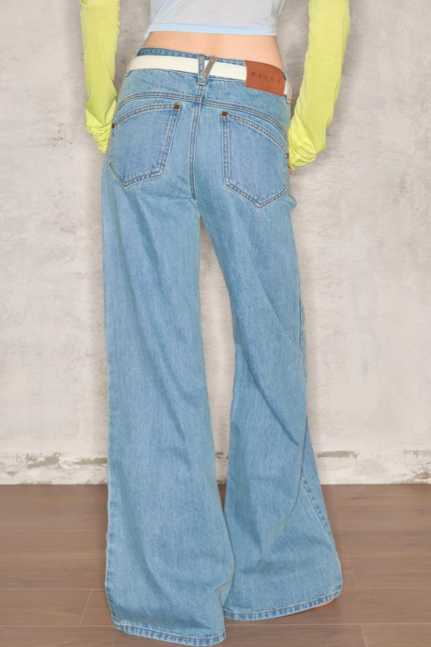 Wide-Leg Denim Pants