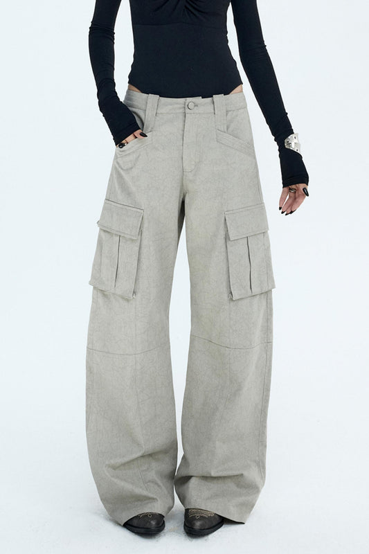 Retro Distressed Glacier Cargo Pants