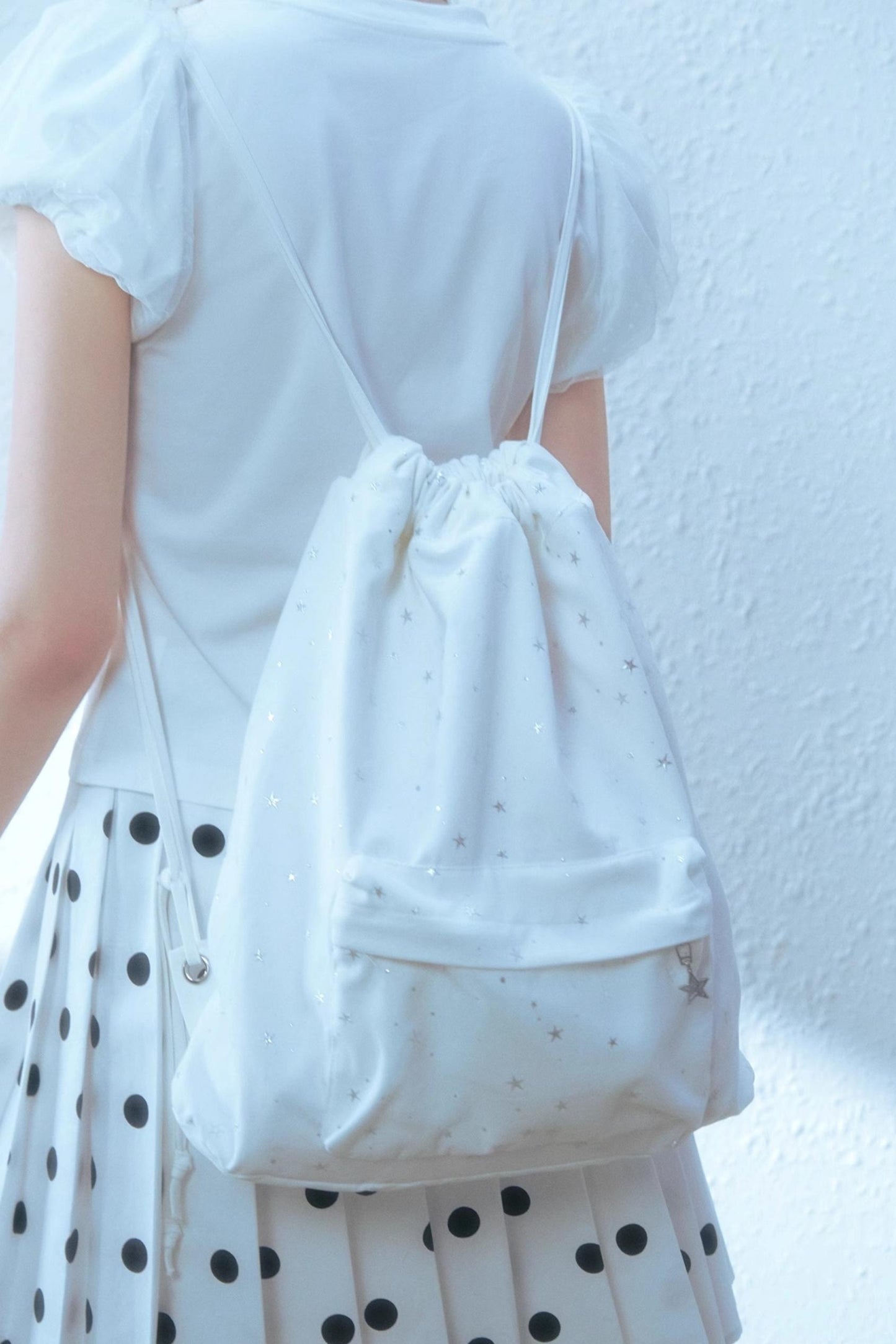 Silver Stars Drawstring Backpack