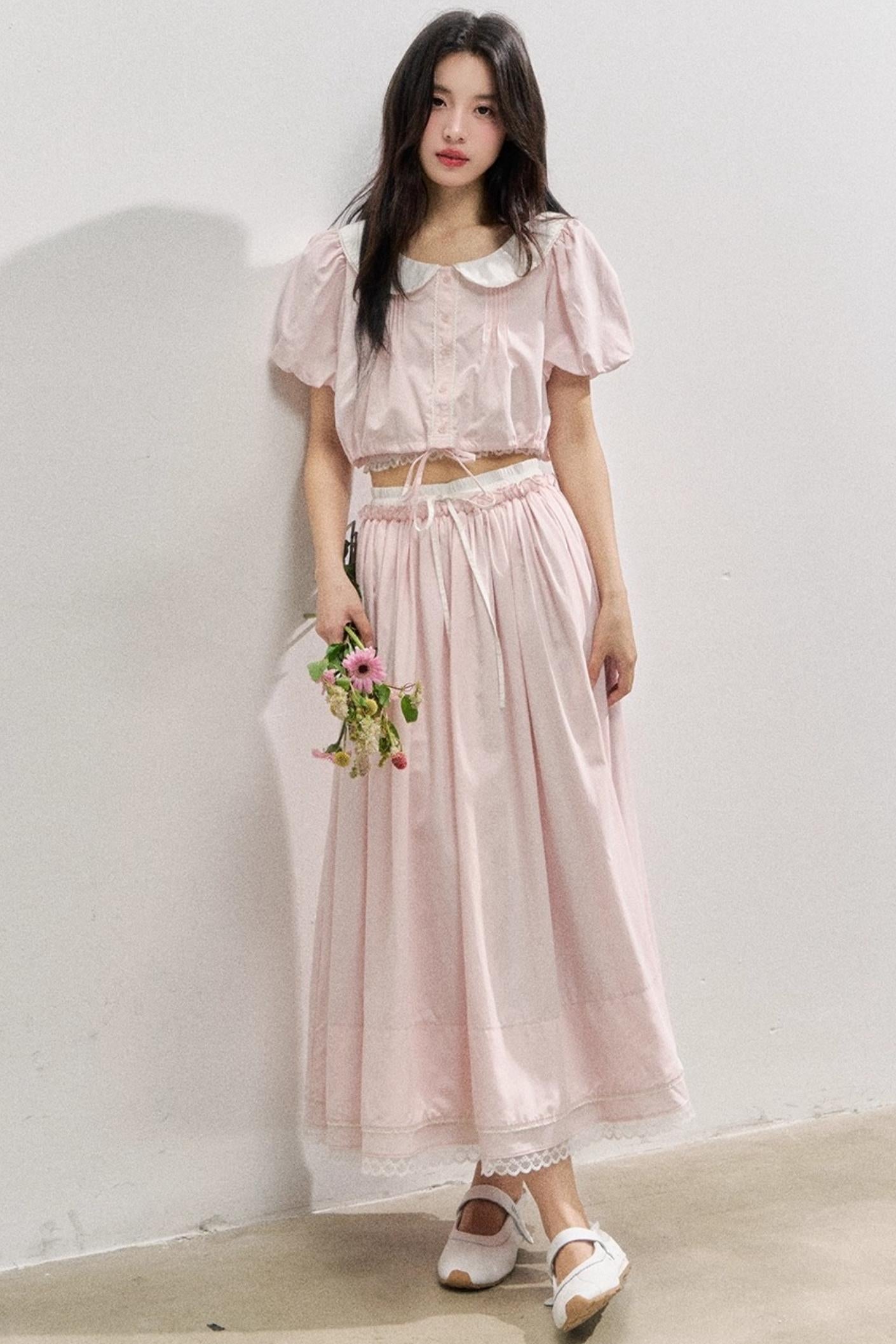 Elegant Tops And Skirt Set-Up