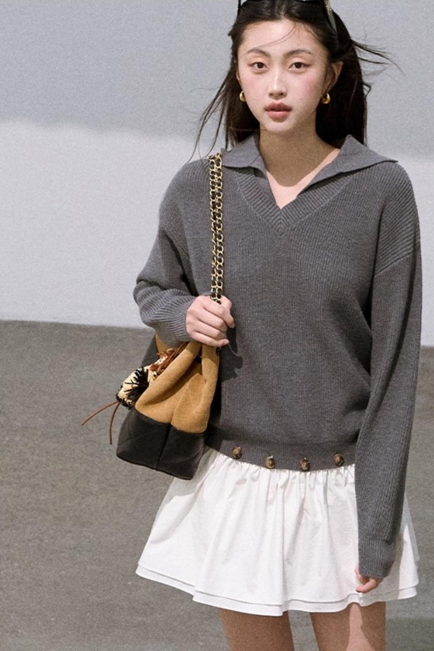 Wool V-Neck Temptation Dress