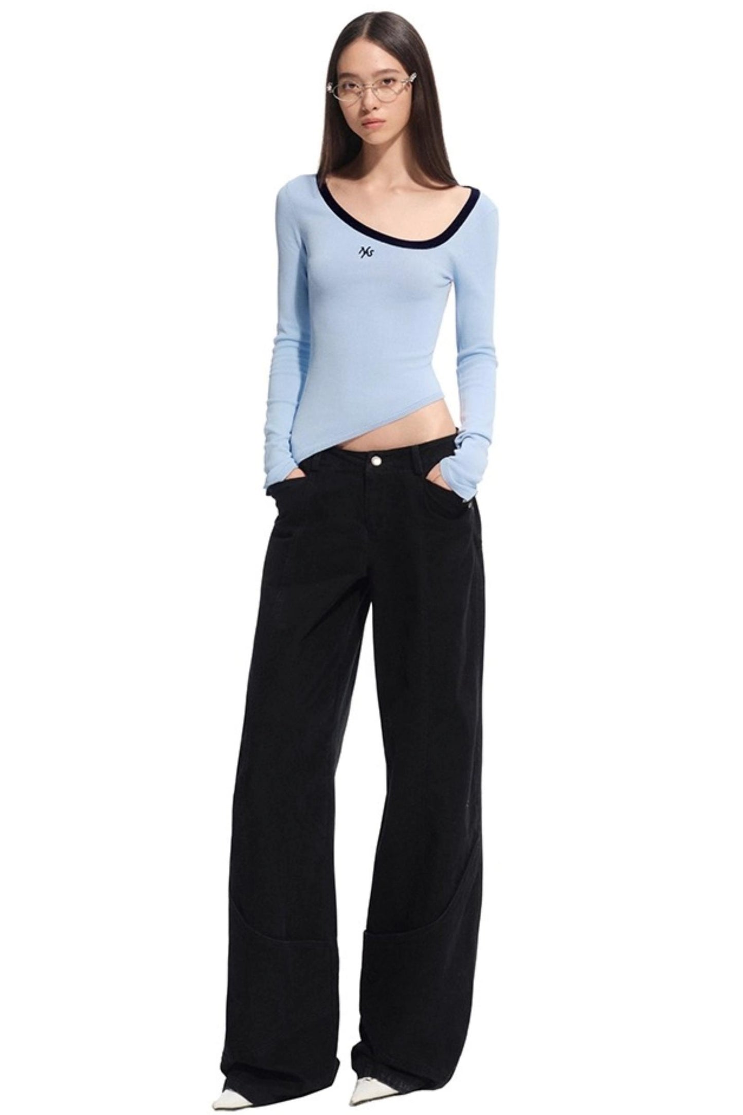 Right Knit Long-sleeved Top