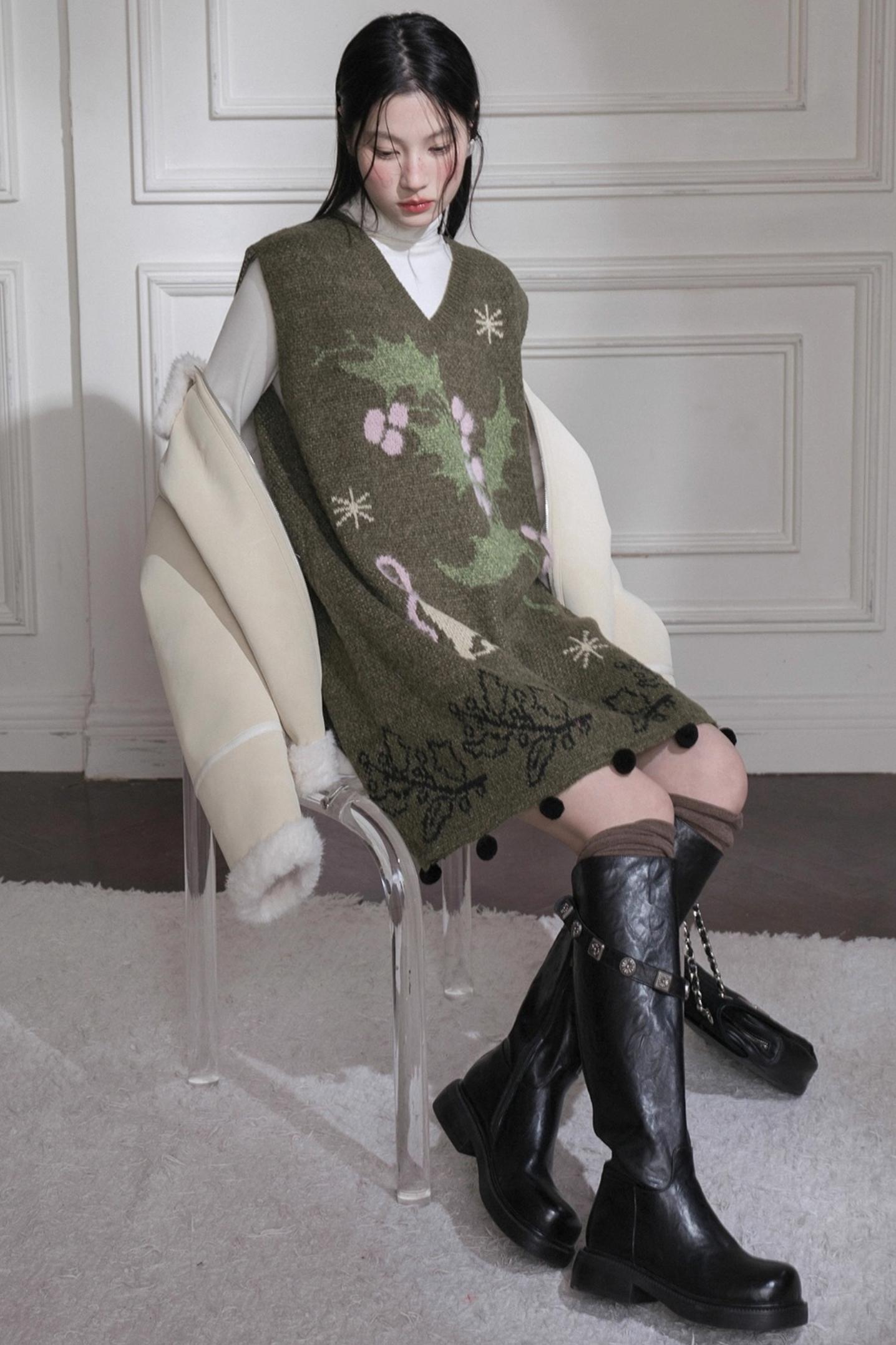 Pine Needle Knit Dress