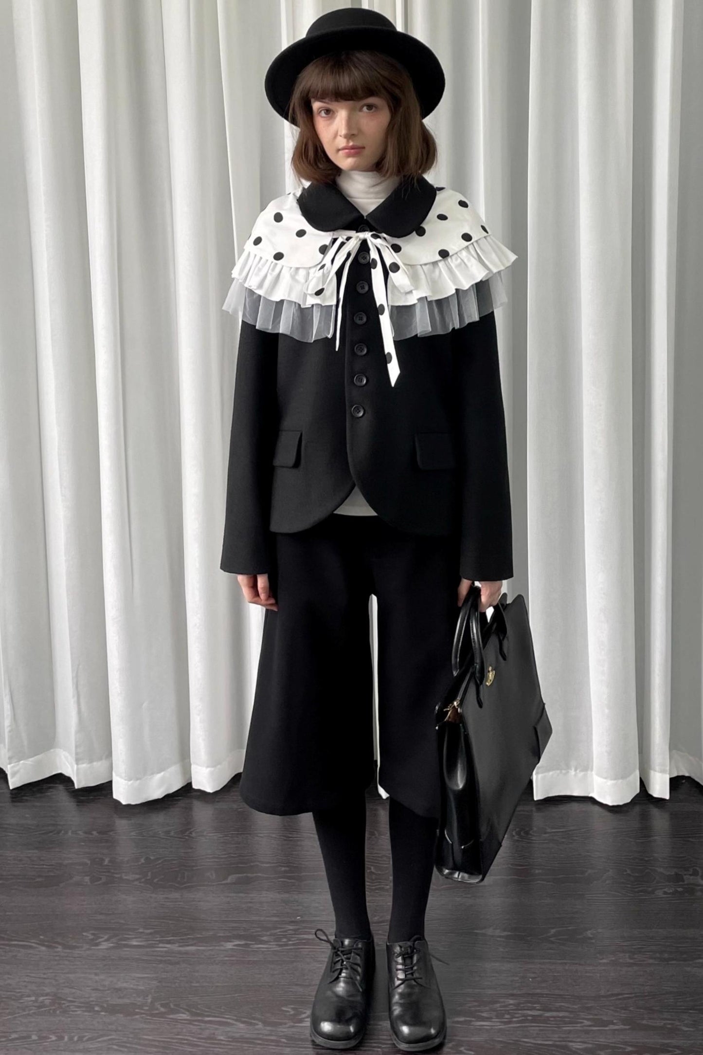 Versatile Black Woolen Suit Jacket