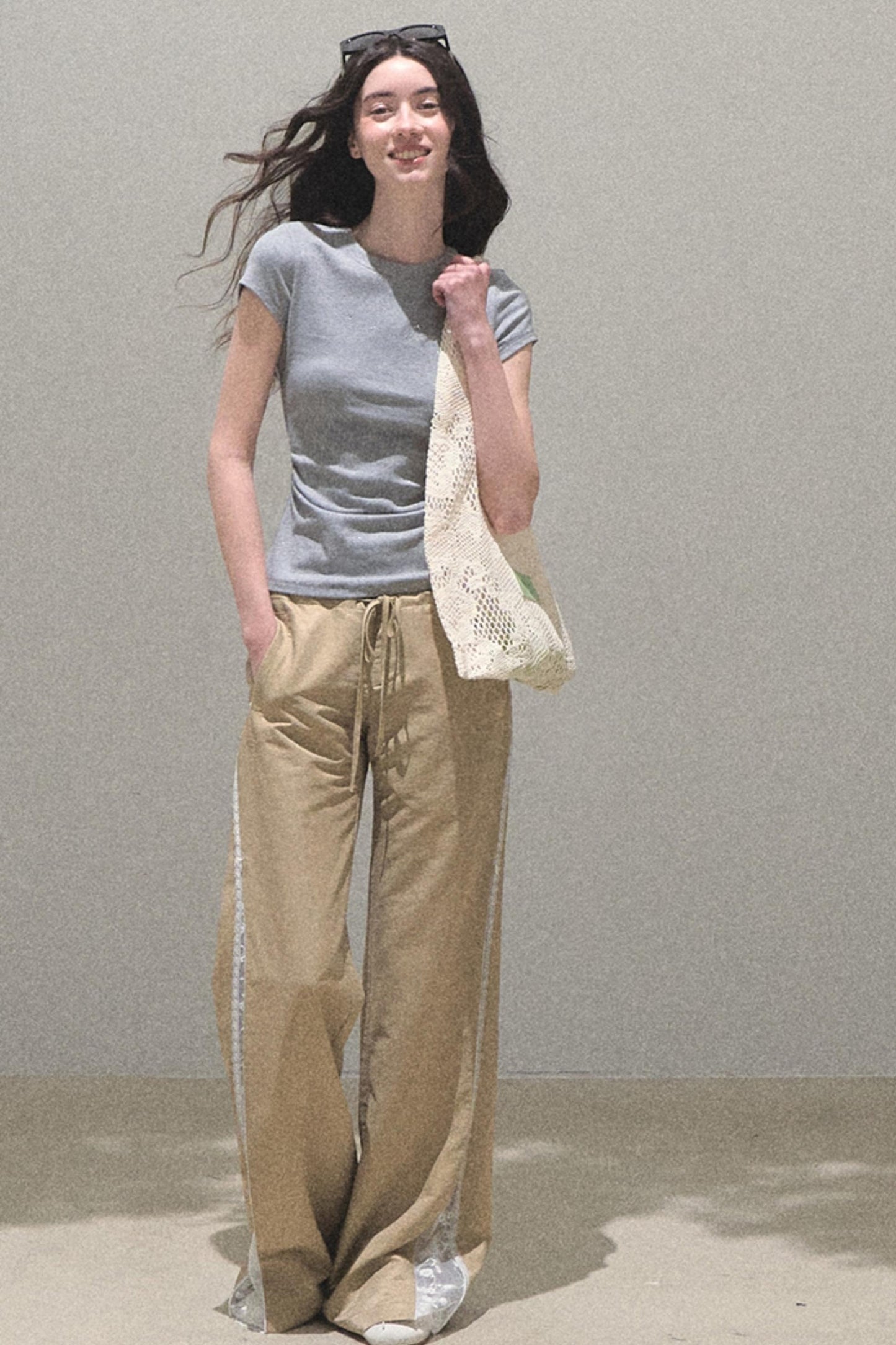 Copper Tencel Wide-Leg Pants