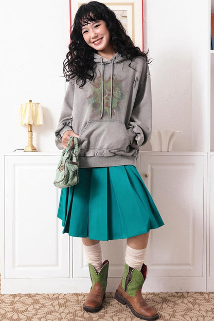 Low Tide Mark Print Hooded Top