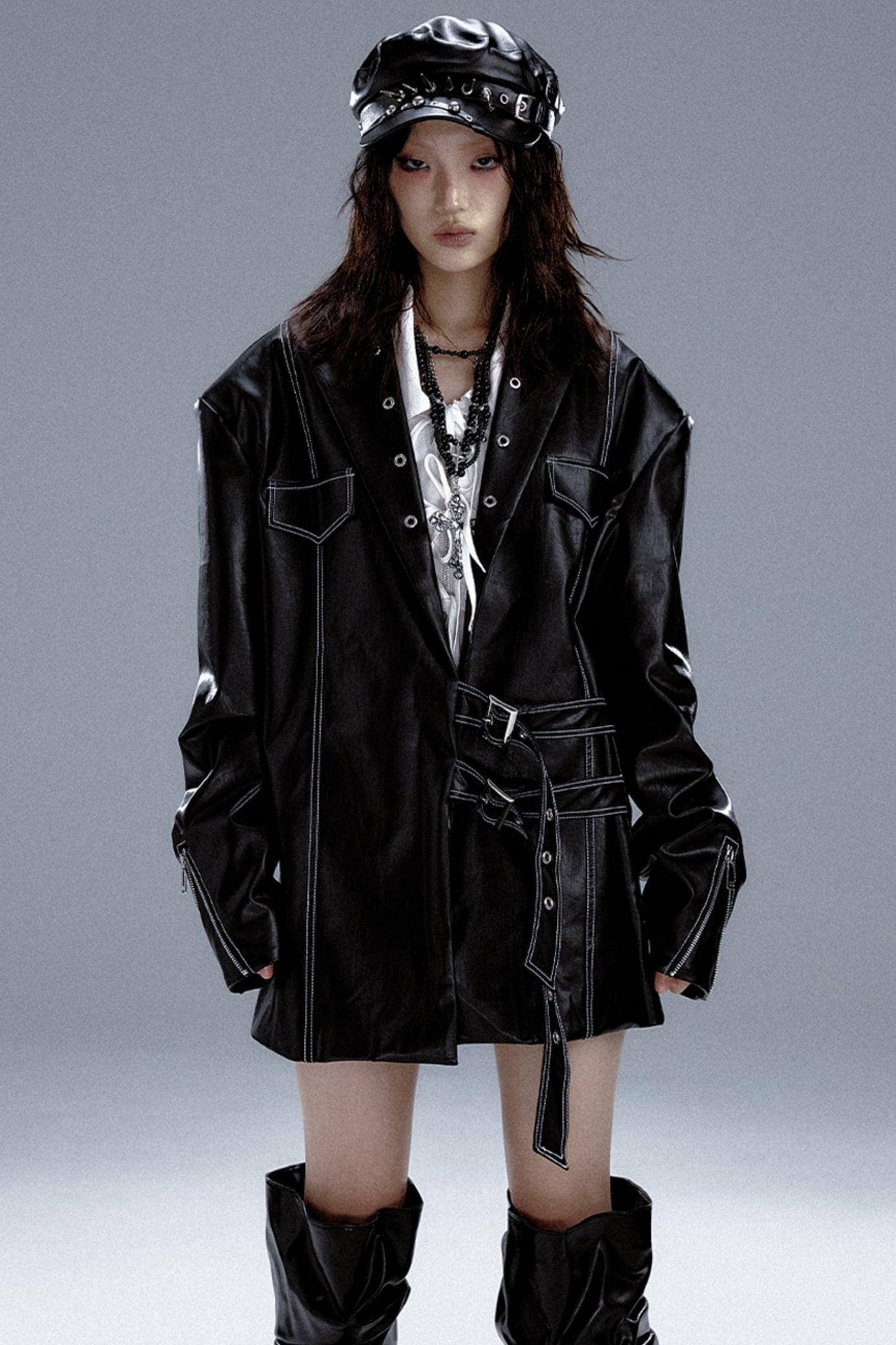 Dark Punk Leather Jacket