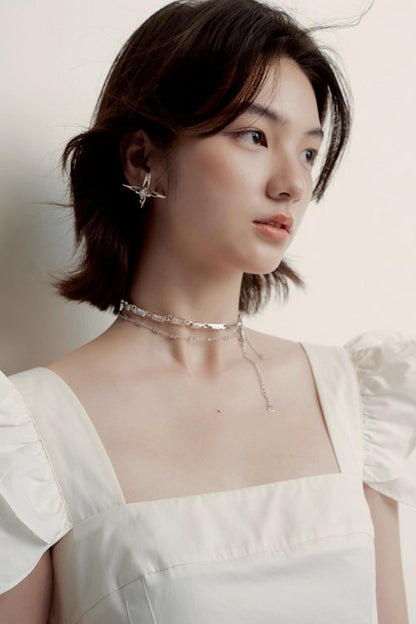 White Cotton Ruffle Dress