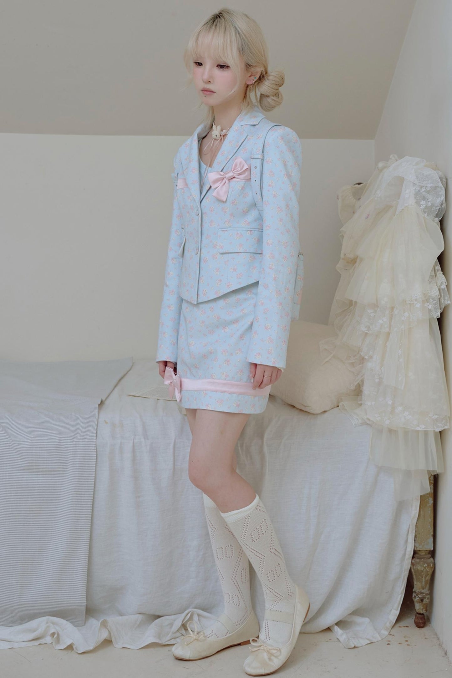 Satin Patchwork Suit Coat Set-Up