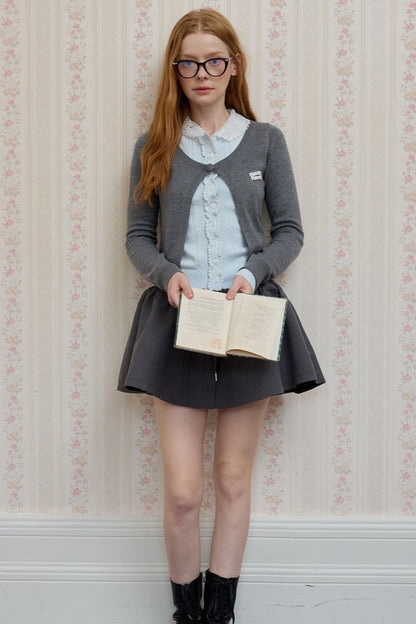 Fake two Piece Lace Knit Top