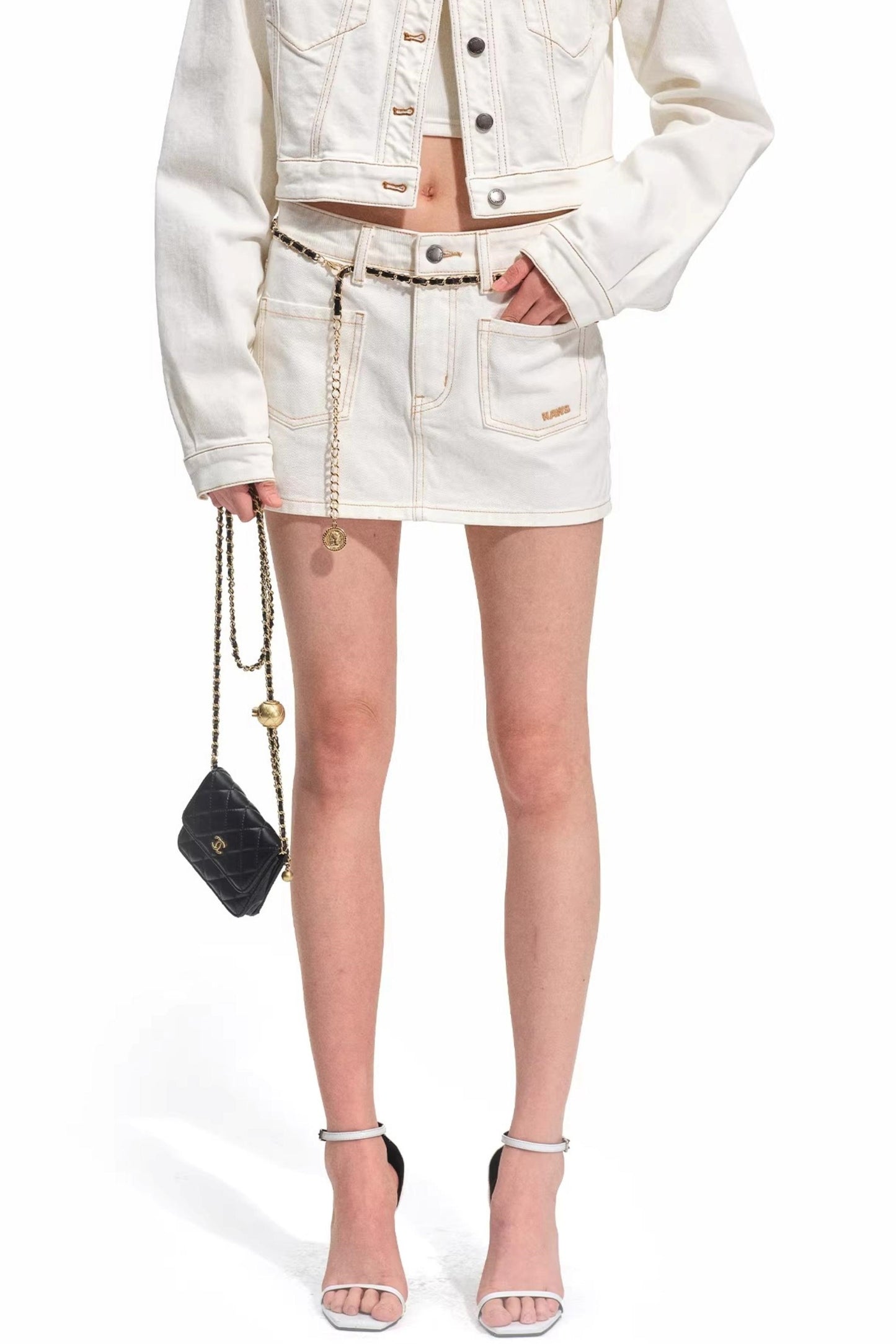 Denim Reverse Pocket Skirt