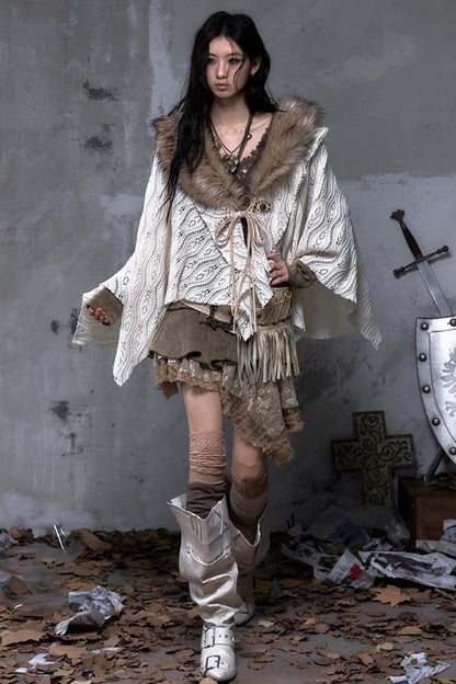 Millennium Vintage Knit Cape Jacket