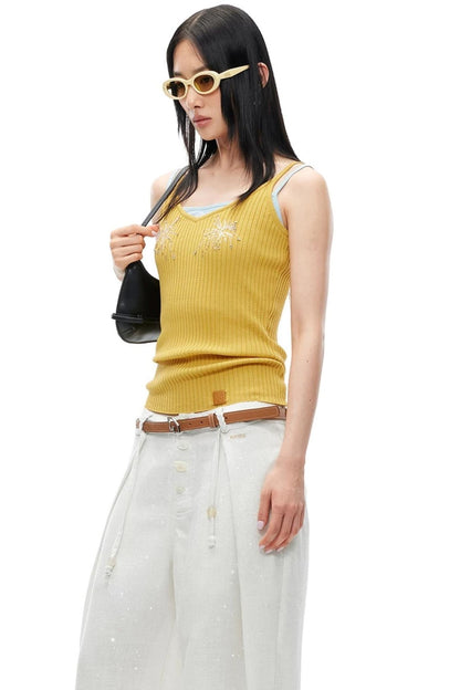 Sequin Beaded V-Neck Camisole