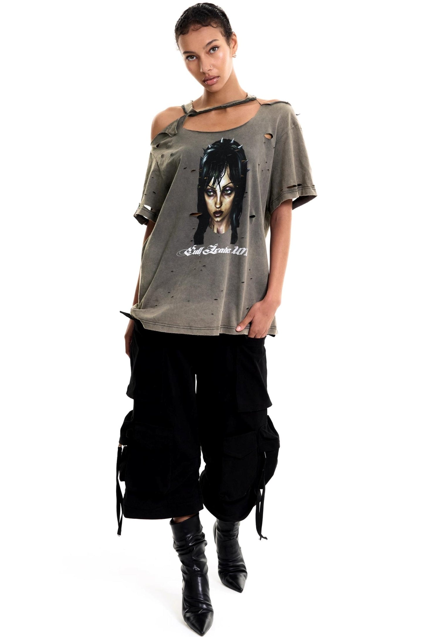 Spoiled Aesthetic Distressed Baggy T-shirt