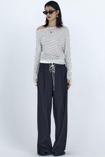 Elastic Waist Western Trousers