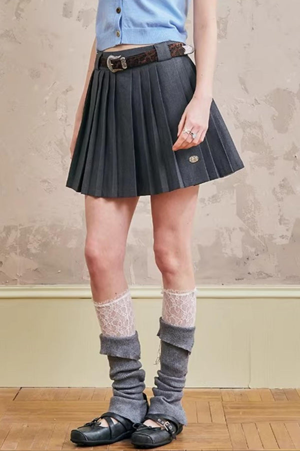 Lace-Up Collar Sweater Set-Up