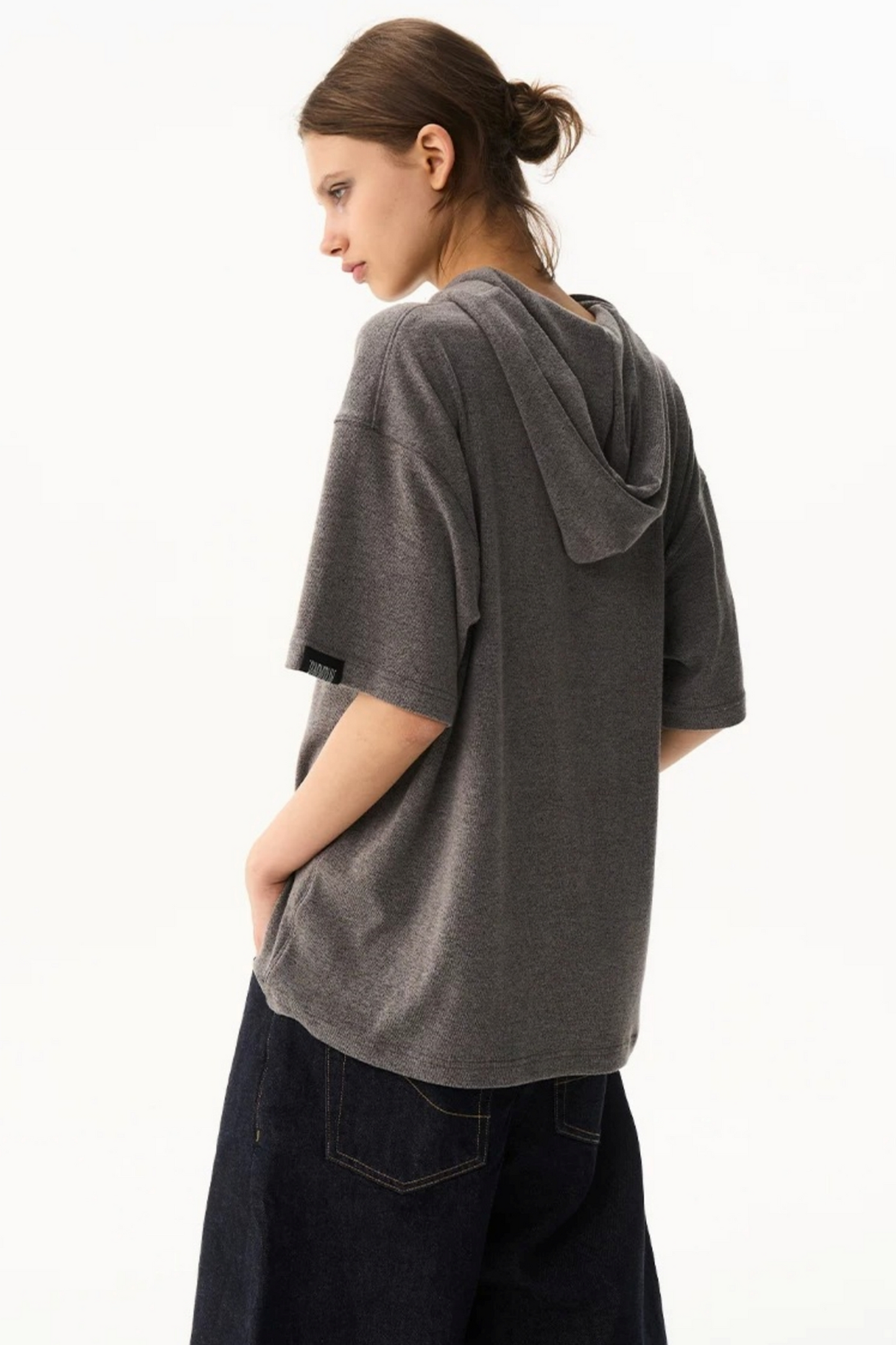 Solid Color Hooded Polo Top